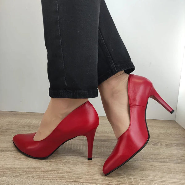 PANTOFI ELEGANTI DAMA ANTONIO 3527 ROSII - imagine 2
