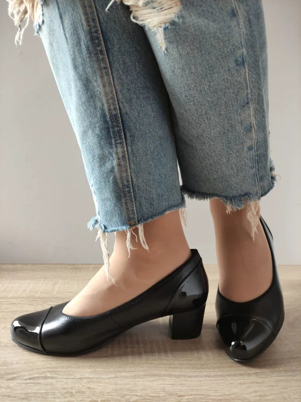 PANTOFI ELEGANTI DAMA CAPRICE 22302-45 NEGRI CU LAC - imagine 5