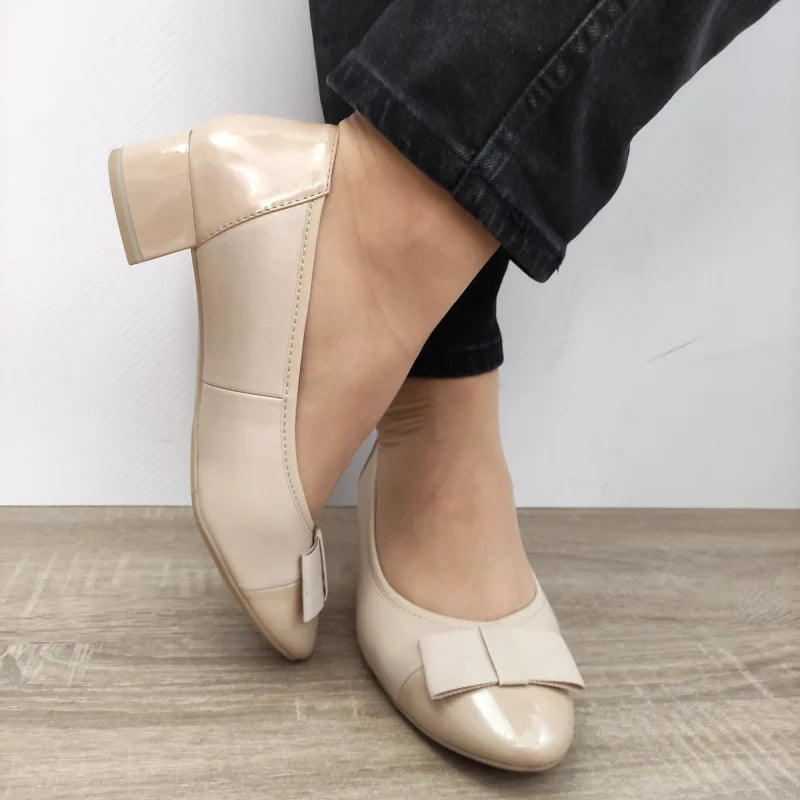 PANTOFI ELEGANTI DAMA CAPRICE 22307-42 BEJ CU LAC - imagine 4