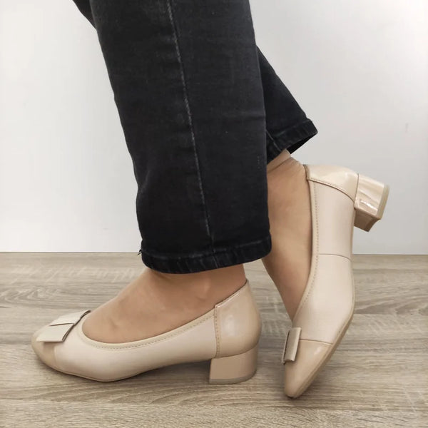 PANTOFI ELEGANTI DAMA CAPRICE 22307-42 BEJ CU LAC - imagine 2