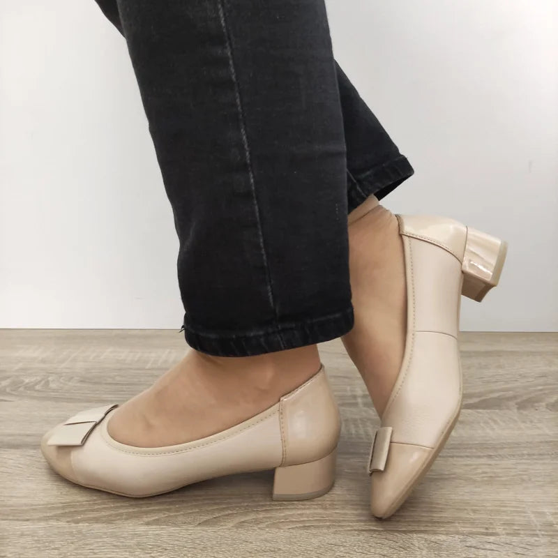 PANTOFI ELEGANTI DAMA CAPRICE 22307-42 BEJ CU LAC - imagine 2