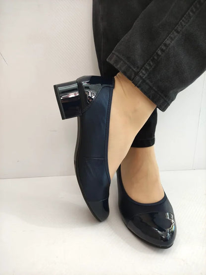 PANTOFI ELEGANTI DAMA CAPRICE 22500-42 ALBASTRI SIDEFAT CU LAC