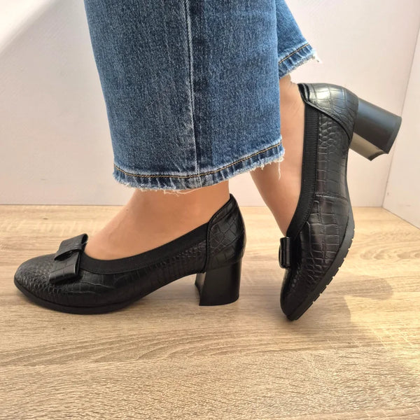 PANTOFI ELEGANTI DAMA EPICA 70008A 01-O NEGRI CROCO - imagine 3