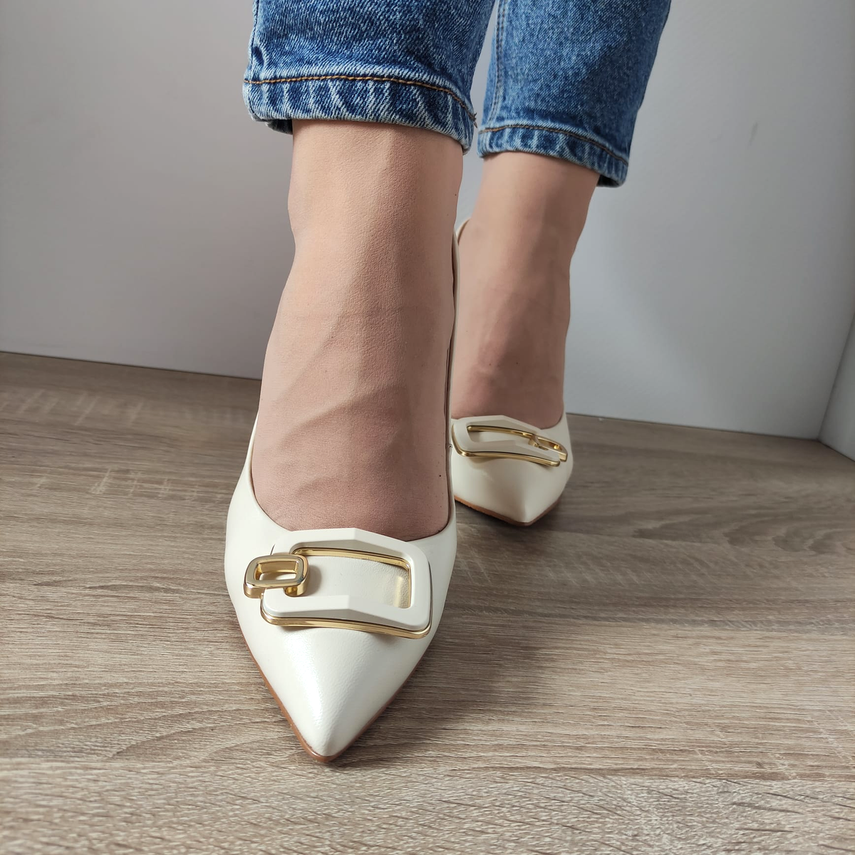 PANTOFI ELEGANTI DAMA FEELING S2444 BEJ IVOIRE - imagine 4