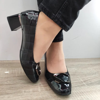 PANTOFI ELEGANTI DAMA FORMAZIONE 0059-15 GRI CROCO LACUITI