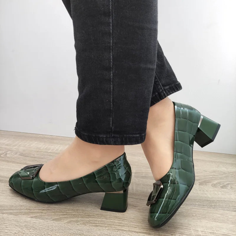 PANTOFI ELEGANTI DAMA FORMAZIONE 0059-15 LACUITI VERDE CROCO - imagine 3
