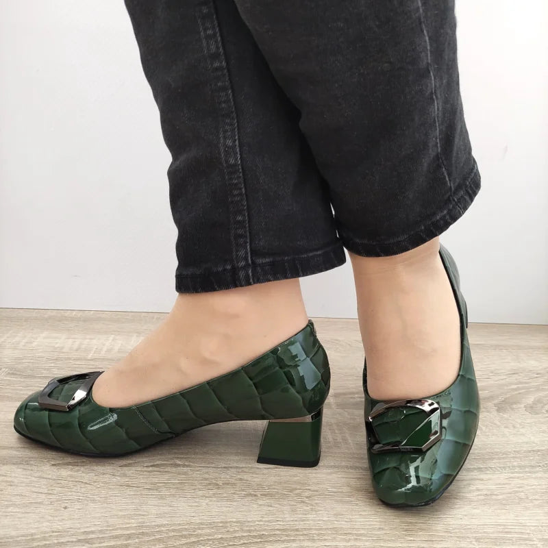 PANTOFI ELEGANTI DAMA FORMAZIONE 0059-15 LACUITI VERDE CROCO - imagine 2