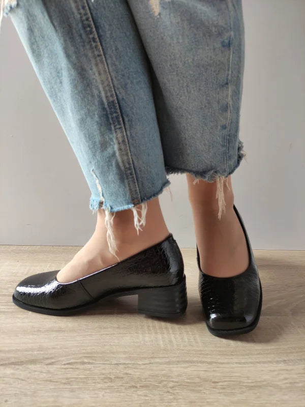 PANTOFI ELEGANTI DAMA FORMAZIONE 1355-13 NEGRI CROCO