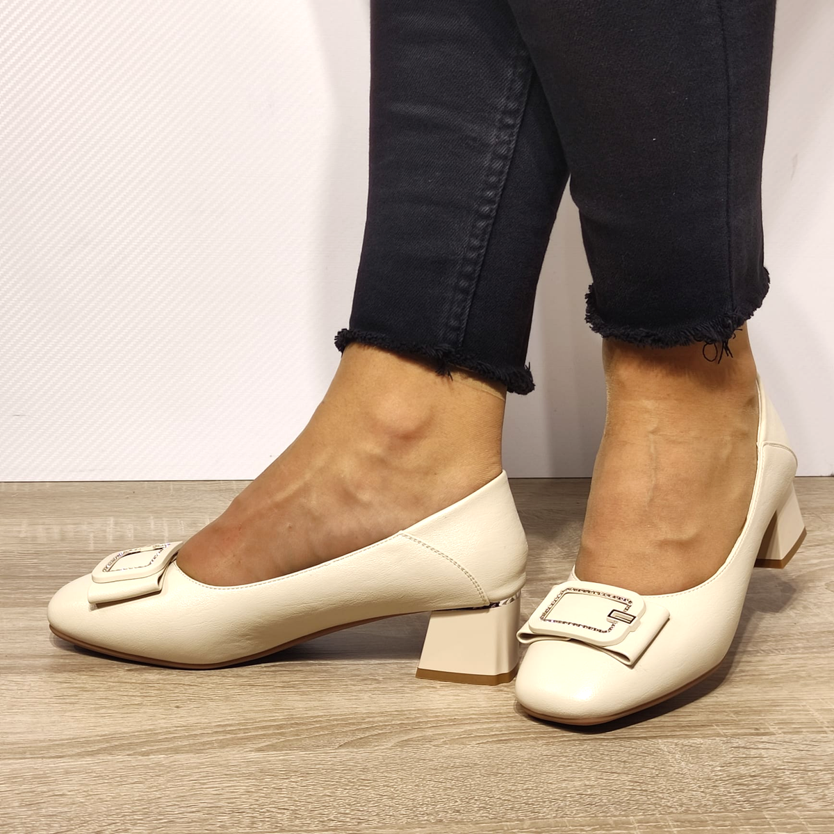 PANTOFI ELEGANTI DAMA FORMAZIONE 508-12 CREM - imagine 3
