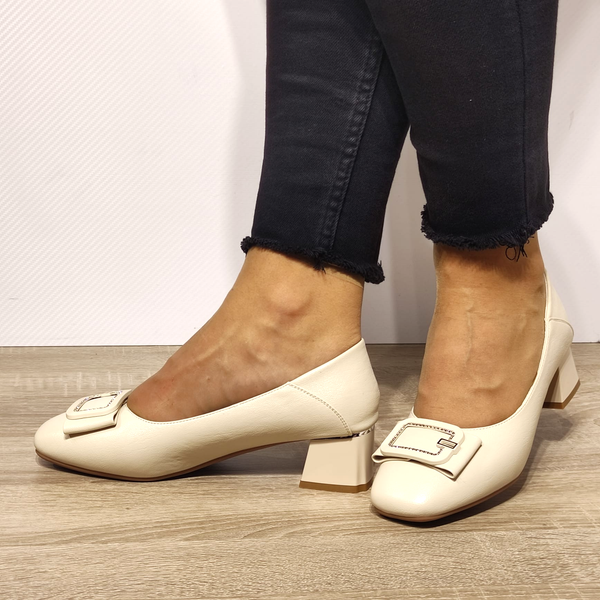 PANTOFI ELEGANTI DAMA FORMAZIONE 508-12 CREM - imagine 3