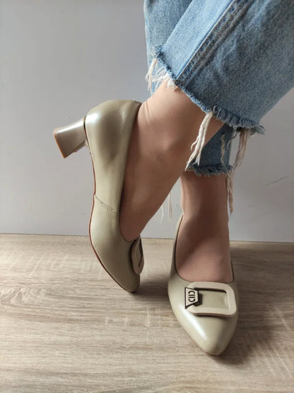 PANTOFI ELEGANTI DAMA FORMAZIONE 855-11 KHAKI (BEJ)