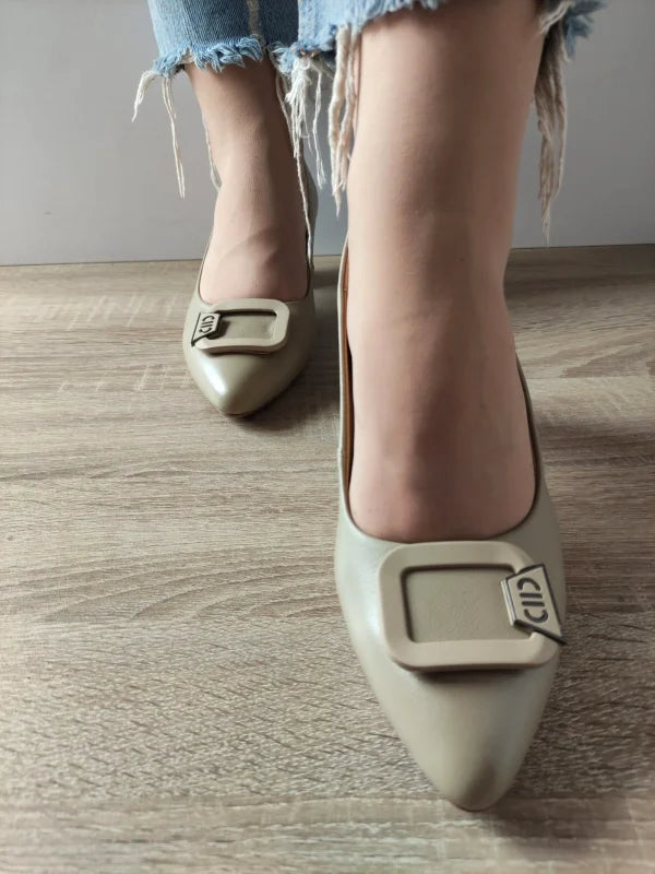 PANTOFI ELEGANTI DAMA FORMAZIONE 855-11 KHAKI (BEJ)