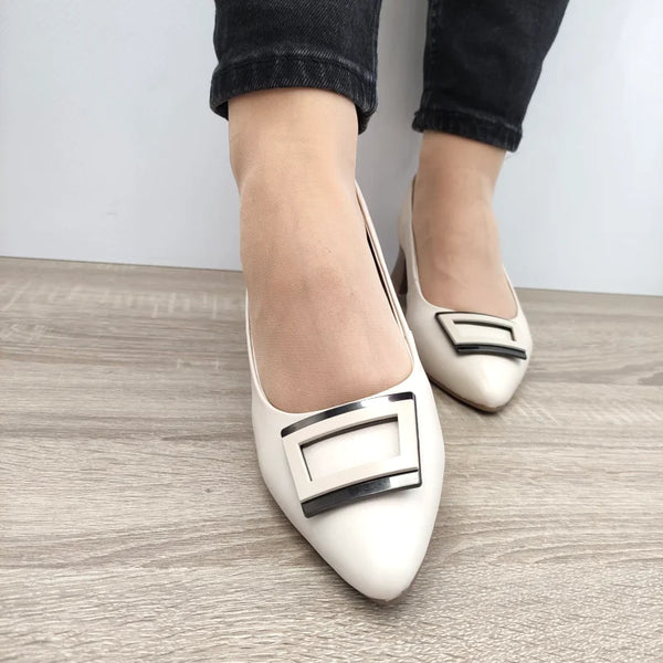 PANTOFI ELEGANTI DAMA FORMAZIONE 91158-10 CREM - imagine 4