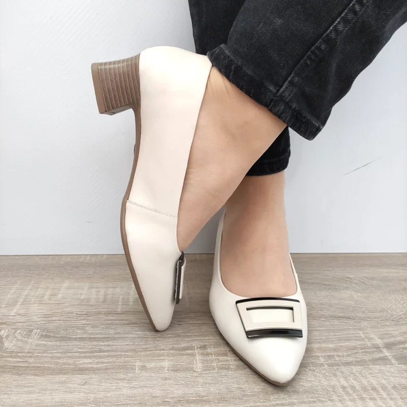 PANTOFI ELEGANTI DAMA FORMAZIONE 91158-10 CREM - imagine 5
