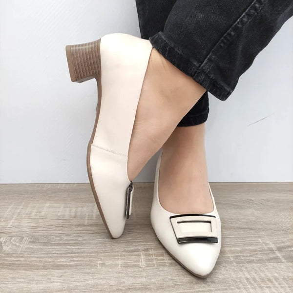 PANTOFI ELEGANTI DAMA FORMAZIONE 91158-10 CREM - imagine 5