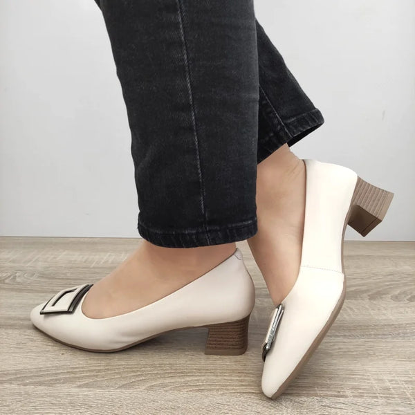PANTOFI ELEGANTI DAMA FORMAZIONE 91158-10 CREM - imagine 3