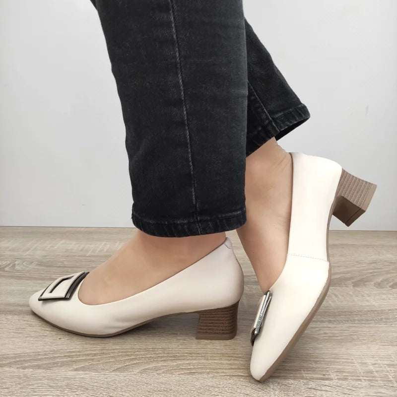 PANTOFI ELEGANTI DAMA FORMAZIONE 91158-10 CREM - imagine 3