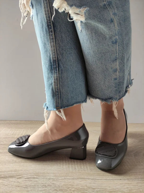 PANTOFI ELEGANTI DAMA FORMAZIONE TP508-25 GRI LAC - imagine 5