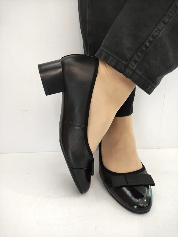PANTOFI ELEGANTI DAMA PASS 160021C 01-N NEGRI CU LAC - imagine 4