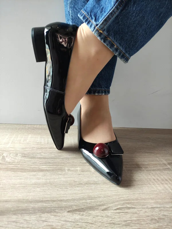 PANTOFI ELEGANTI DAMA PASS 460002A 01-L NEGRI LAC - imagine 4
