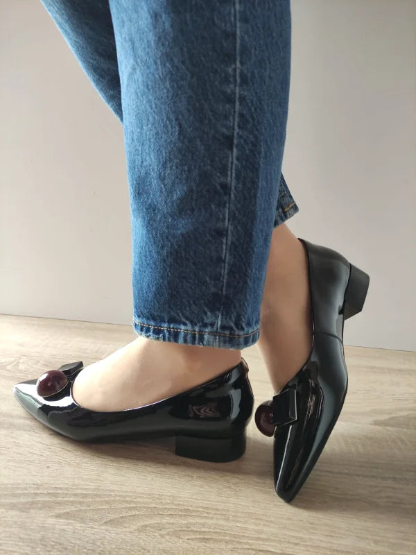 PANTOFI ELEGANTI DAMA PASS 460002A 01-L NEGRI LAC - imagine 5