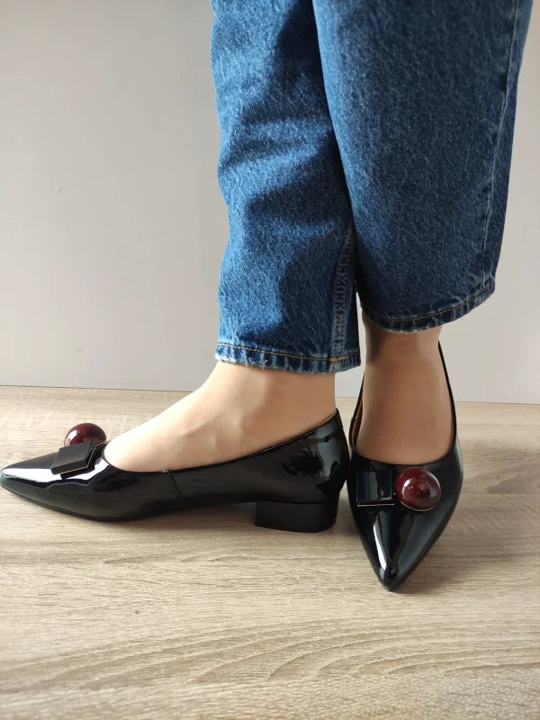 PANTOFI ELEGANTI DAMA PASS 460002A 01-L NEGRI LAC - imagine 2