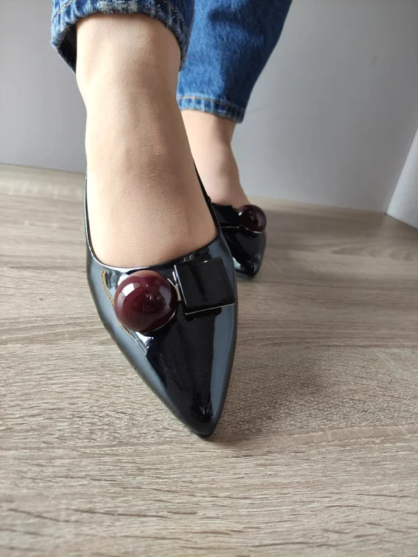 PANTOFI ELEGANTI DAMA PASS 460002A 01-L NEGRI LAC - imagine 3