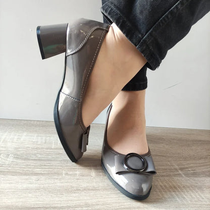 PANTOFI ELEGANTI DAMA PASS 50023B B2-L GREJ LAC