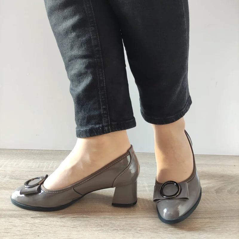 PANTOFI ELEGANTI DAMA PASS 50023B B2-L GREJ LAC