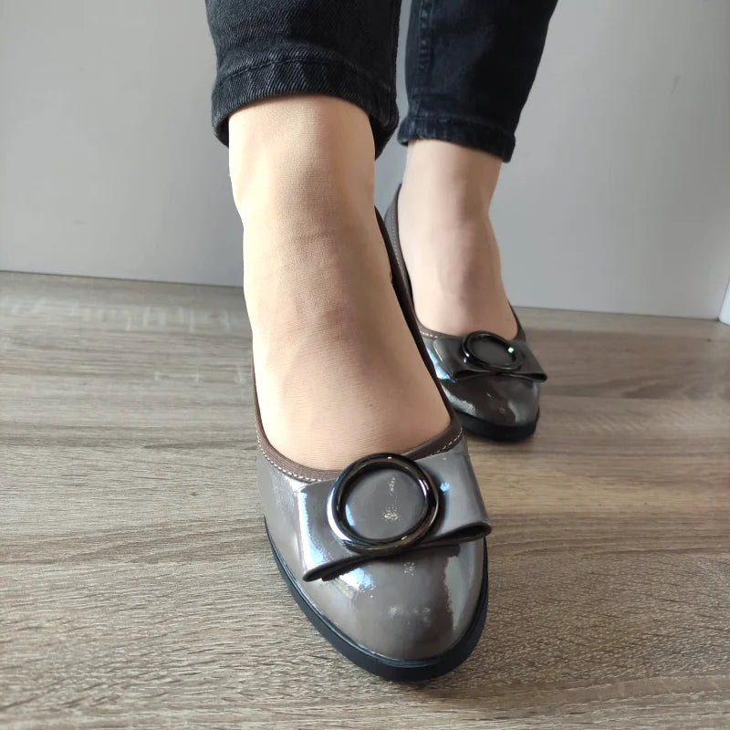 PANTOFI ELEGANTI DAMA PASS 50023B B2-L GREJ LAC