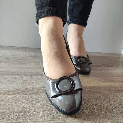 PANTOFI ELEGANTI DAMA PASS 50023B B2-L GREJ LAC