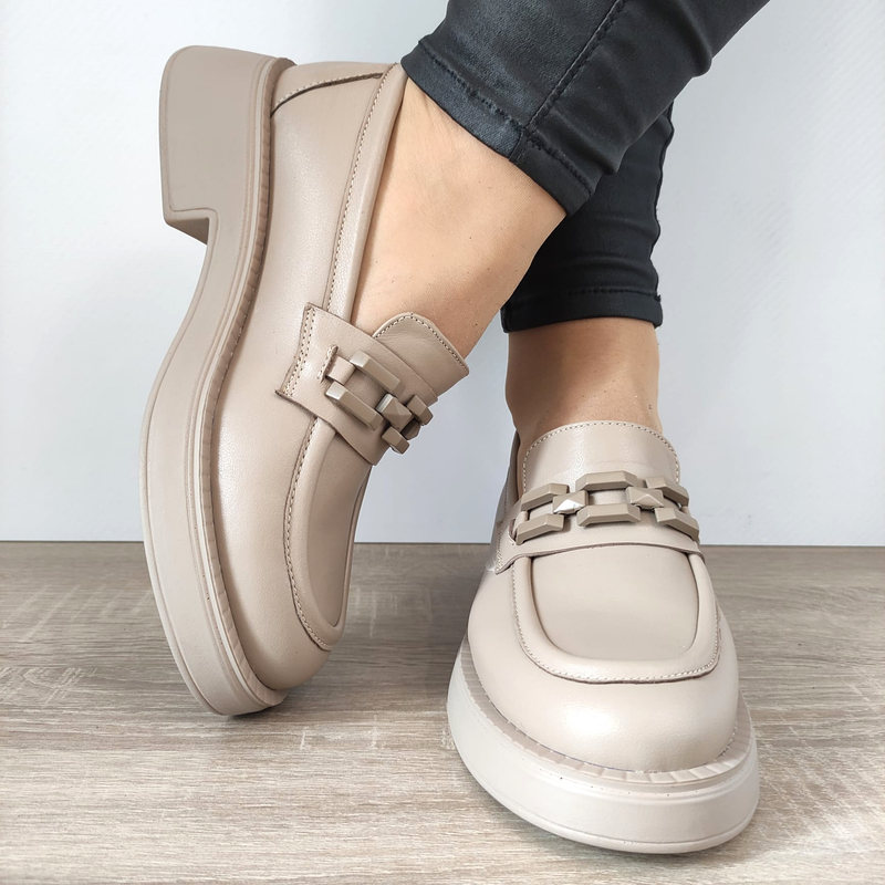 PANTOFI ELEGANTI DAMA PERLLA 3099-1 BEJ - imagine 5