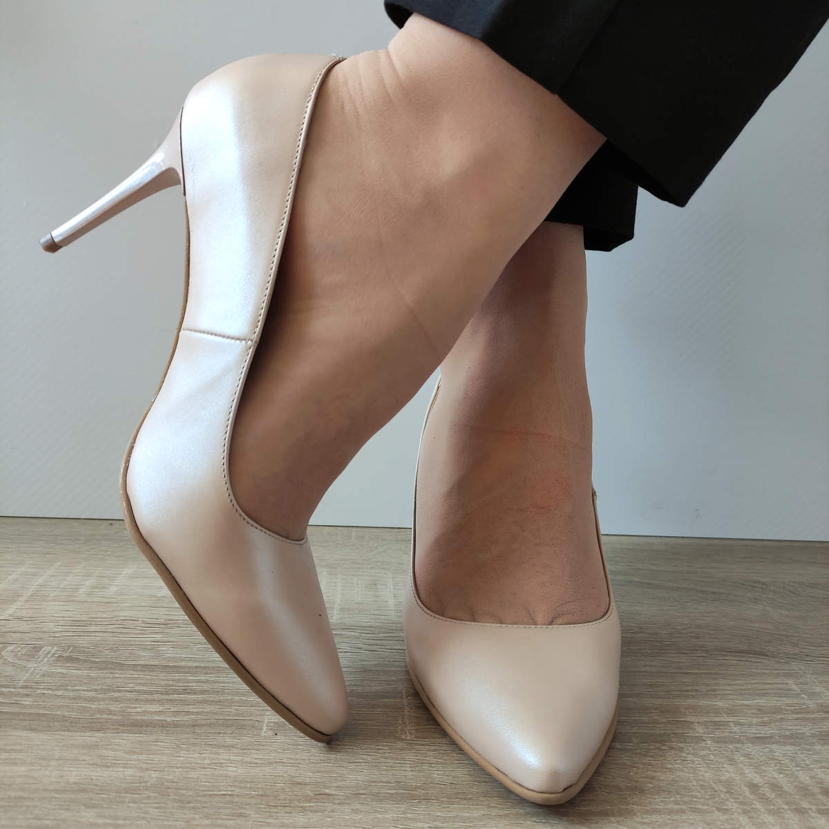 PANTOFI ELEGANTI DAMA PERLLA 3169-1 NUDE SIDEFAT - imagine 5