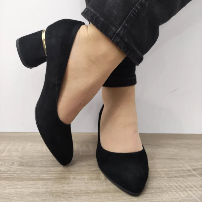 PANTOFI ELEGANTI DAMA PERLLA 3461-6 NEGRI VELUR - imagine 4