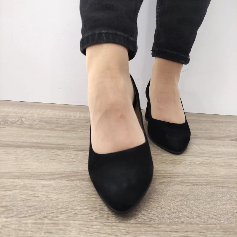 PANTOFI ELEGANTI DAMA PERLLA 3461-6 NEGRI VELUR - imagine 5