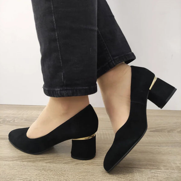 PANTOFI ELEGANTI DAMA PERLLA 3461-6 NEGRI VELUR - imagine 2