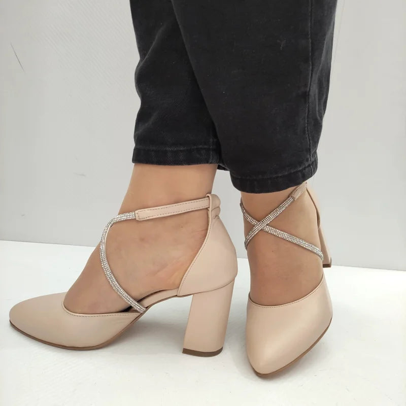 PANTOFI ELEGANTI DAMA PERLLA 3671 BX 132 ROZ NUDE - imagine 5