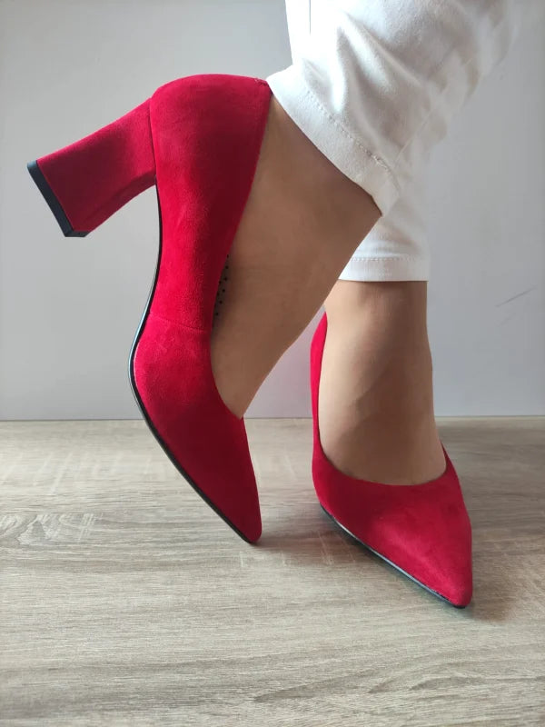 PANTOFI ELEGANTI DAMA TAMARIS 22427-43 ROSII VELUR