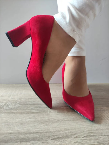 PANTOFI ELEGANTI DAMA TAMARIS 22427-43 ROSII VELUR