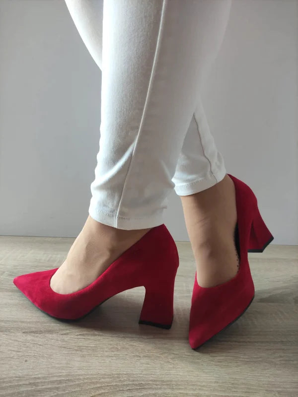 PANTOFI ELEGANTI DAMA TAMARIS 22427-43 ROSII VELUR