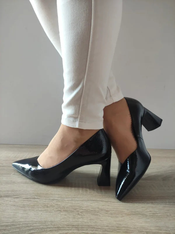 PANTOFI ELEGANTI DAMA TAMARIS 22452-45 NEGRI LAC - imagine 2