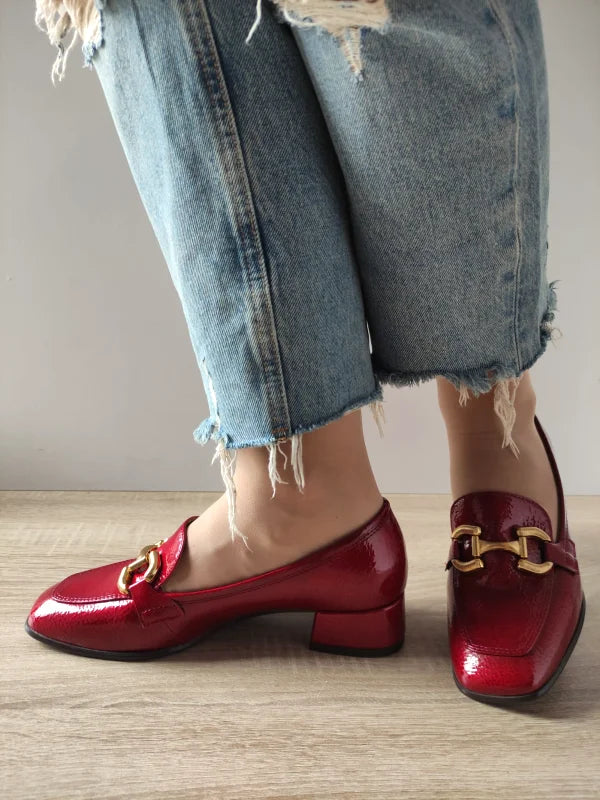 PANTOFI ELEGANTI DAMA TAMARIS 24316-43 ROSII LAC - imagine 5