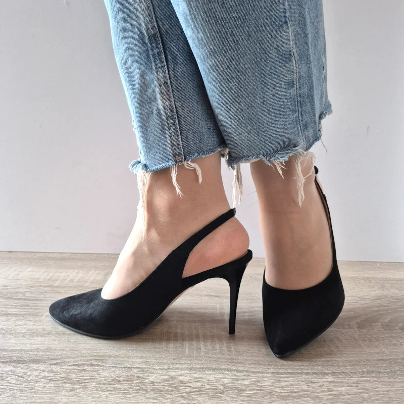 PANTOFI ELEGANTI DECUPATI DAMA ANTONIO 4527 NEGRI VELUR - imagine 5