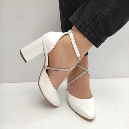 PANTOFI ELEGANTI DAMA PERLLA 3671-1 ALBI PERLAT