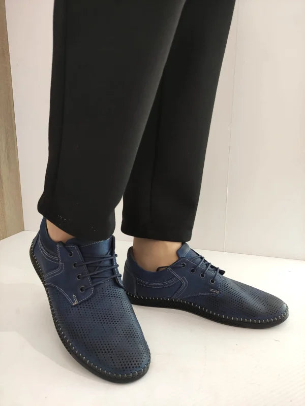 PANTOFI PERFORATI BARBATI BIO FLEX 138 ALBASTRI - imagine 5