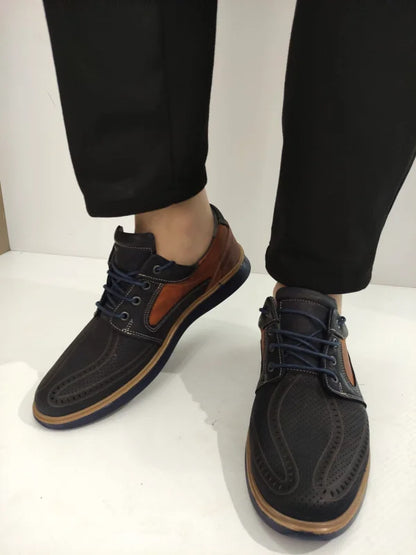 PANTOFI PERFORATI BARBATI BIO FLEX 1523 BLEUMARIN CU MARO