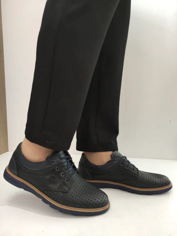 PANTOFI PERFORATI BARBATI BIO FLEX 407 BLEUMARIN - imagine 2