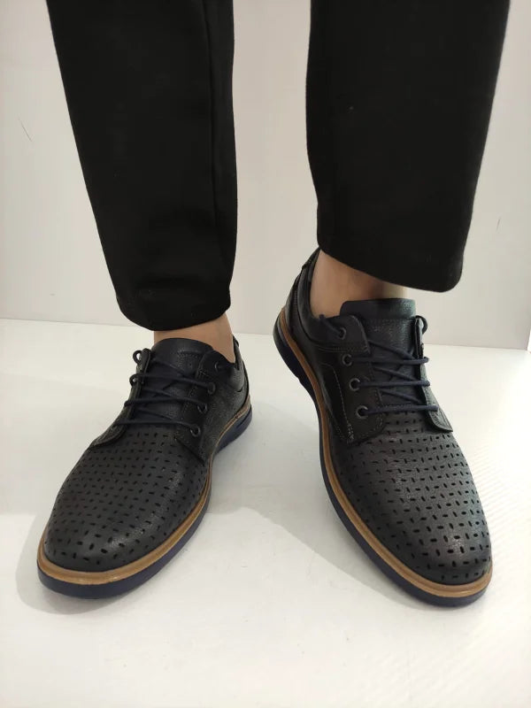 PANTOFI PERFORATI BARBATI BIO FLEX 407 BLEUMARIN - imagine 5