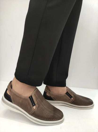 PANTOFI PERFORATI BARBATI BIO FLEX 411 TAUPE