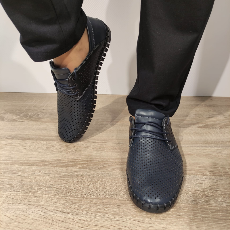 PANTOFI PERFORATI CASUAL BARBATI DOGATI 106 BLEUMARIN - imagine 3